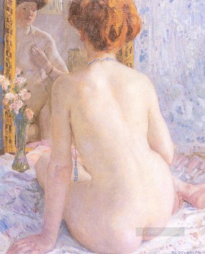 Frederick Carl Frieseke Painting - Reflections Marcelle Impressionist nude Frederick Carl Frieseke